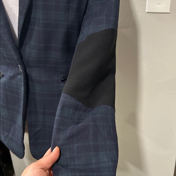 $255 1.STATE Women's Blue Wild One Panel Plaid One-Button Jacket Blazer Size 6 - Picture 7 of 15
